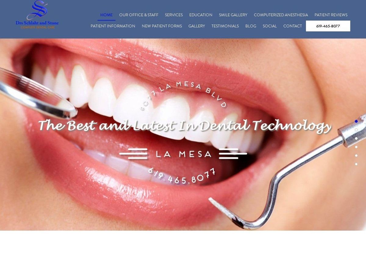 Drs. Cathy Schlaht & Marey Stone Website Screenshot from lamesa-dentist.com