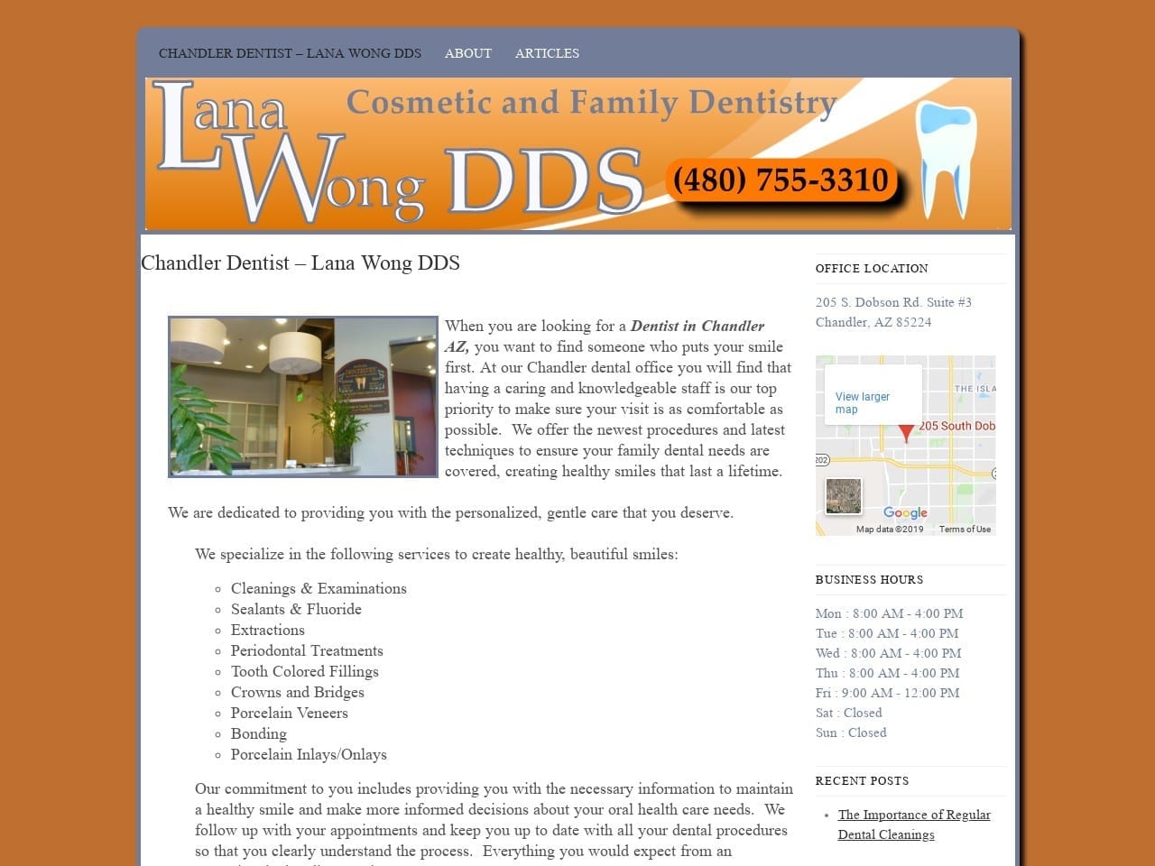 Lana Wong DDS Website Screenshot from lanawongdds.com