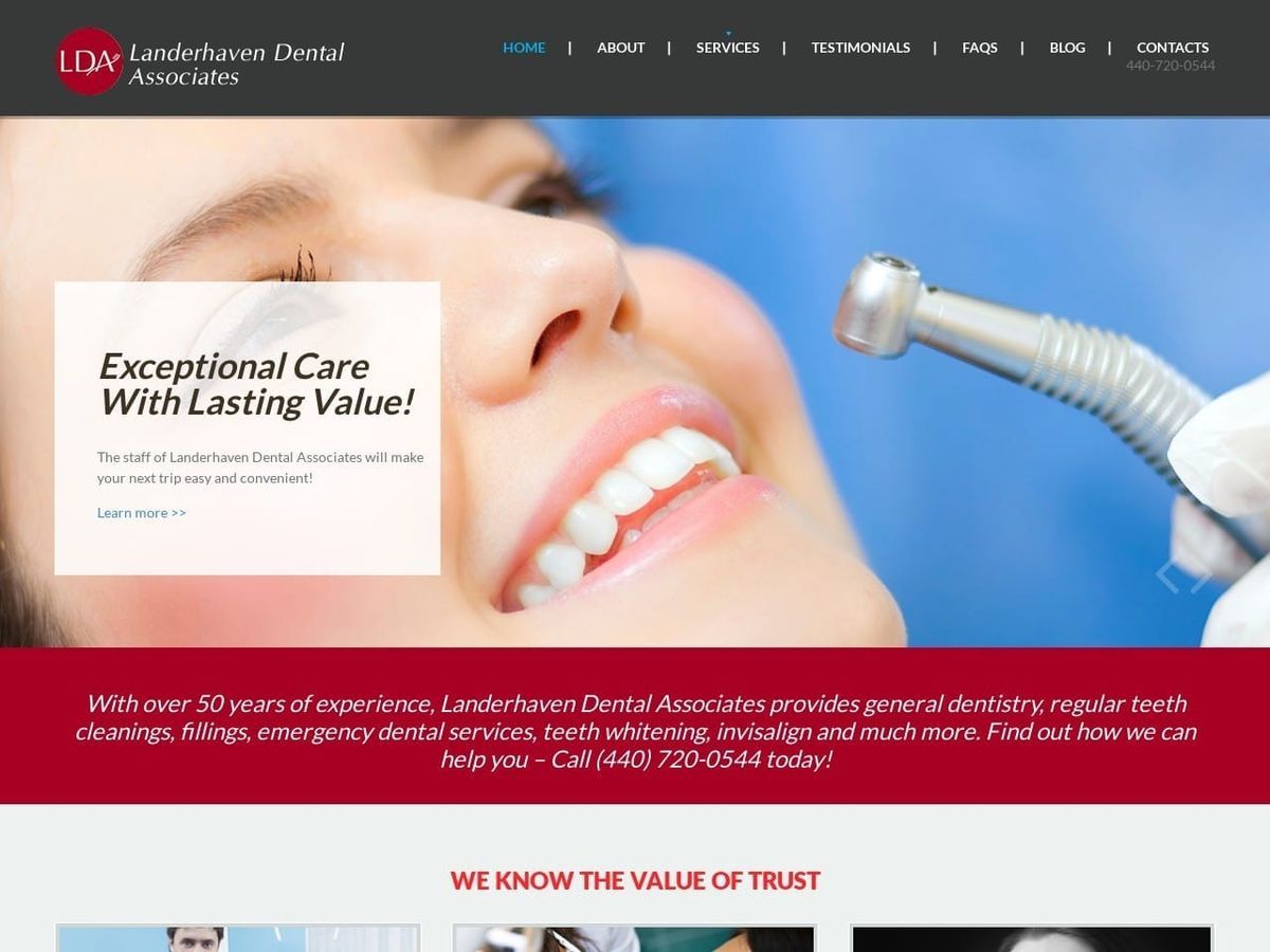 Landerhaven Dental Associates Website Screenshot from landerhavendental.com