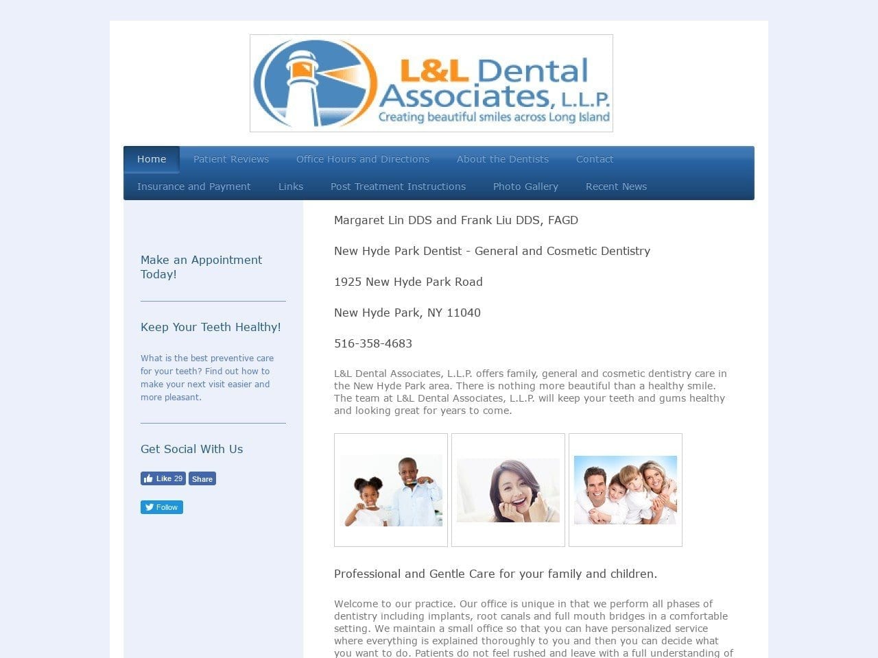 L Dentist Website Screenshot from landldental.com