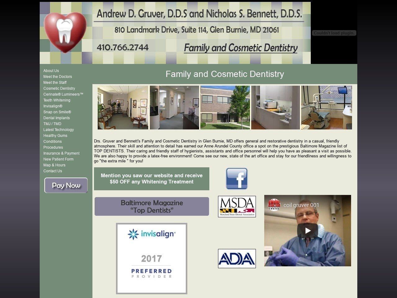 Andrew D Gruver Dentist Website Screenshot from landmarksmiles.com