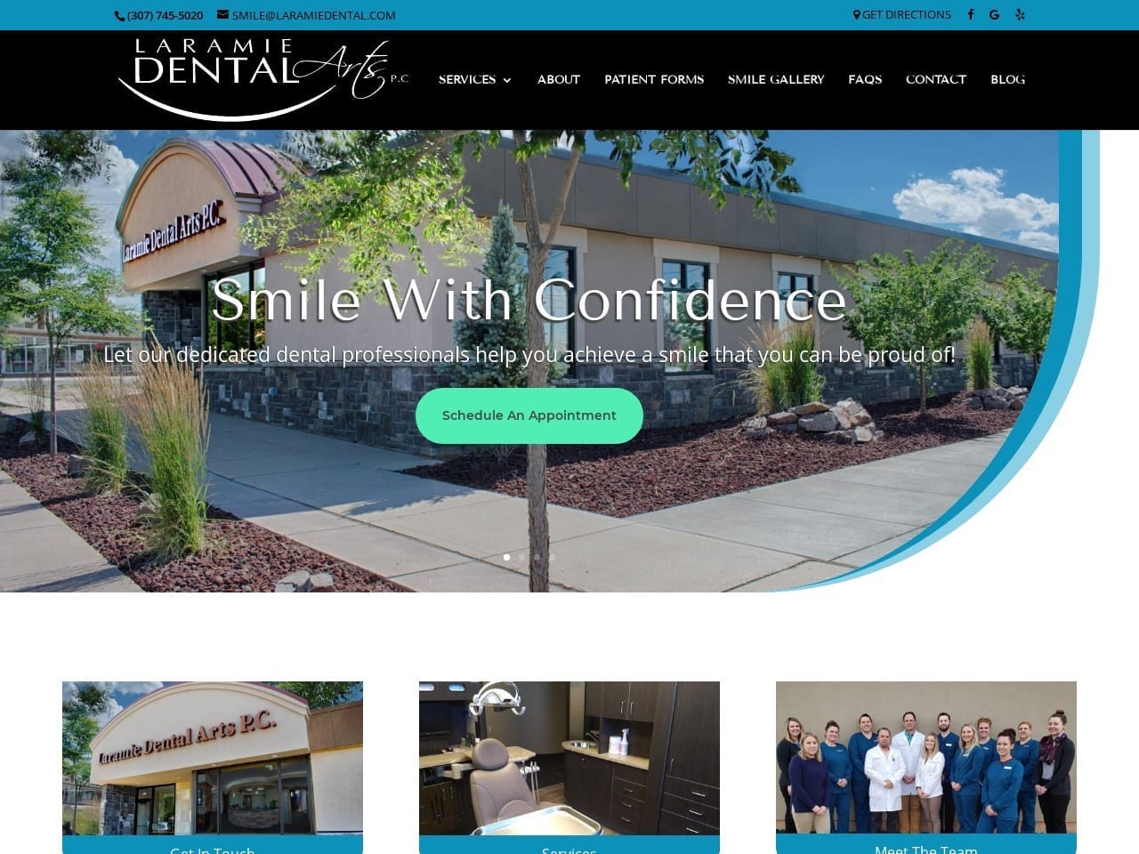 Laramie Dental Arts Website Screenshot from laramiedental.com