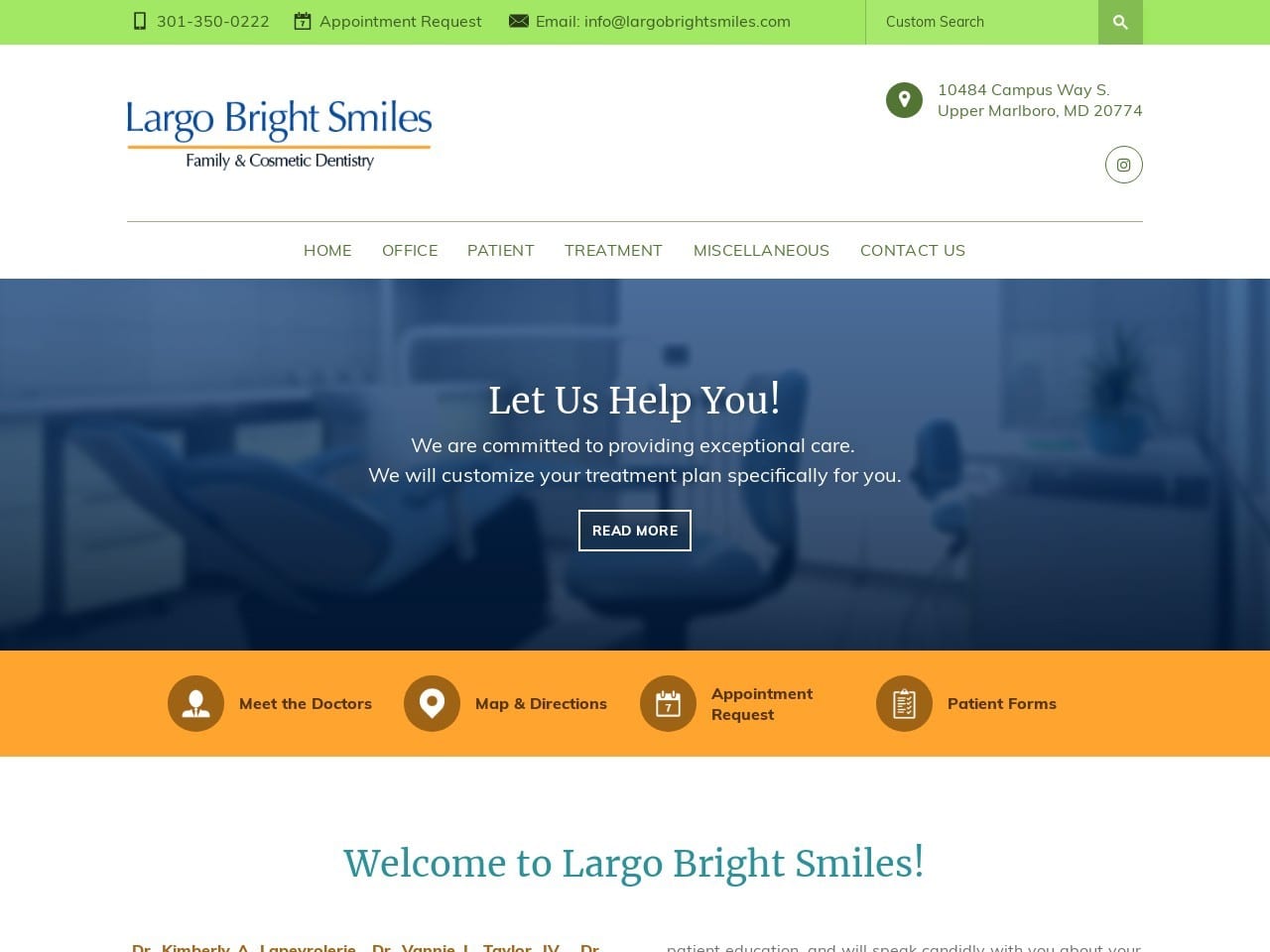 Largo Bright Smiles Website Screenshot from largobrightsmiles.com