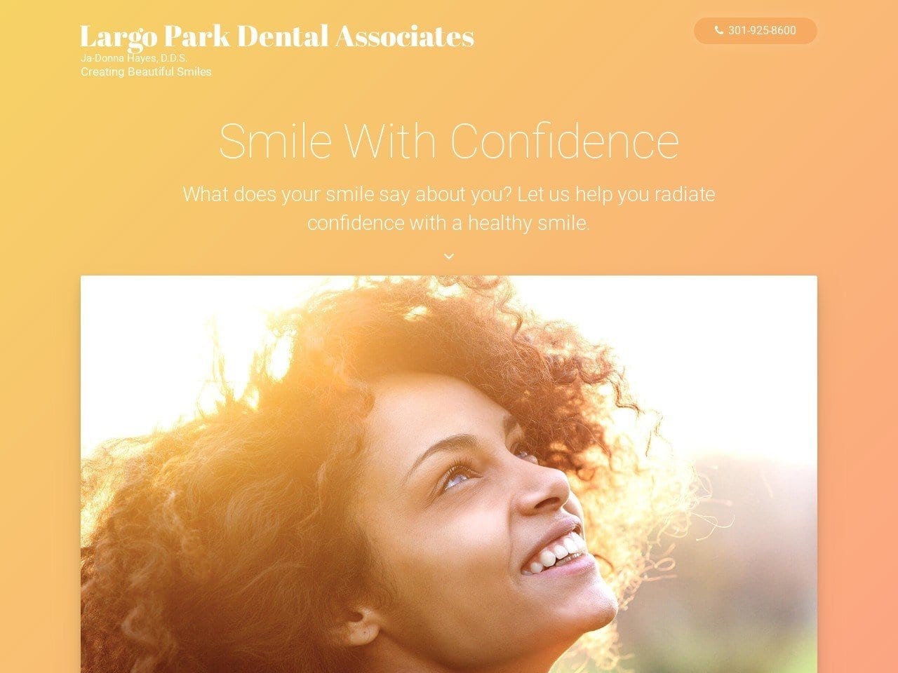 Dr. Jadonna L. Hayes DDS Website Screenshot from largoparkdental.com