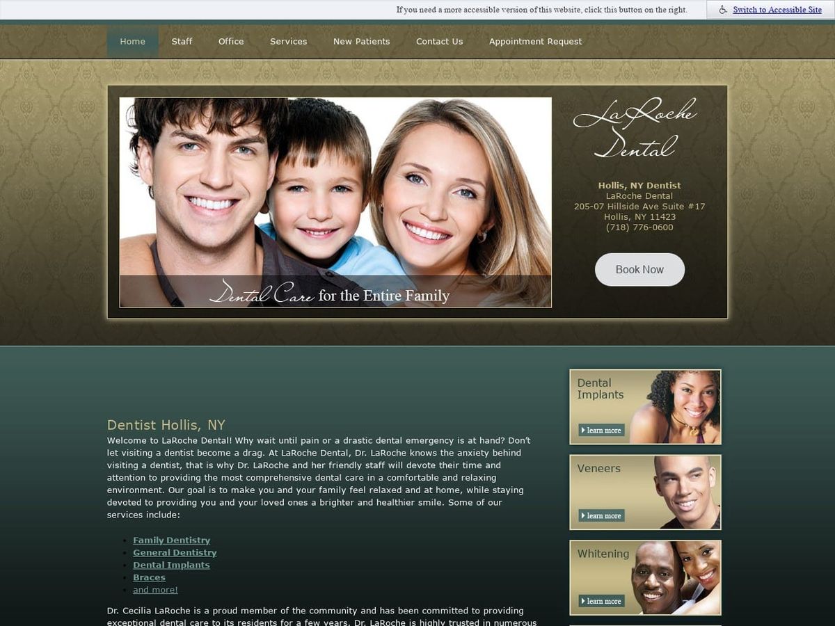 Dr. Yvonne C. Caton DDS Website Screenshot from larochedental.com