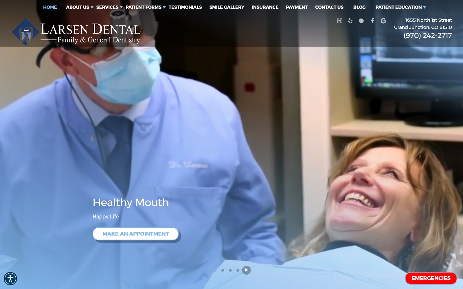 larsendental.com screenshot