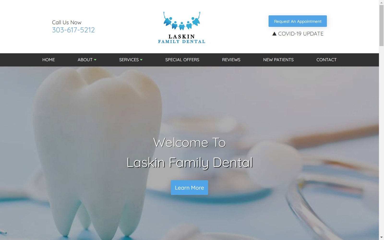 laskinfamilydental.com screenshot