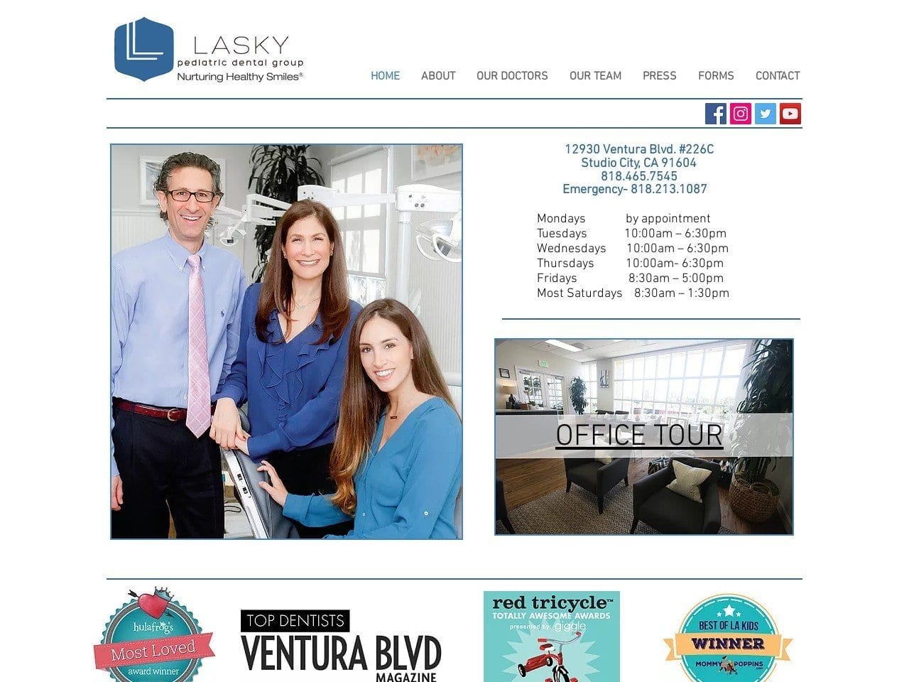 Lasky Pediatric Dental Group Website Screenshot from laskypediatricdental.com