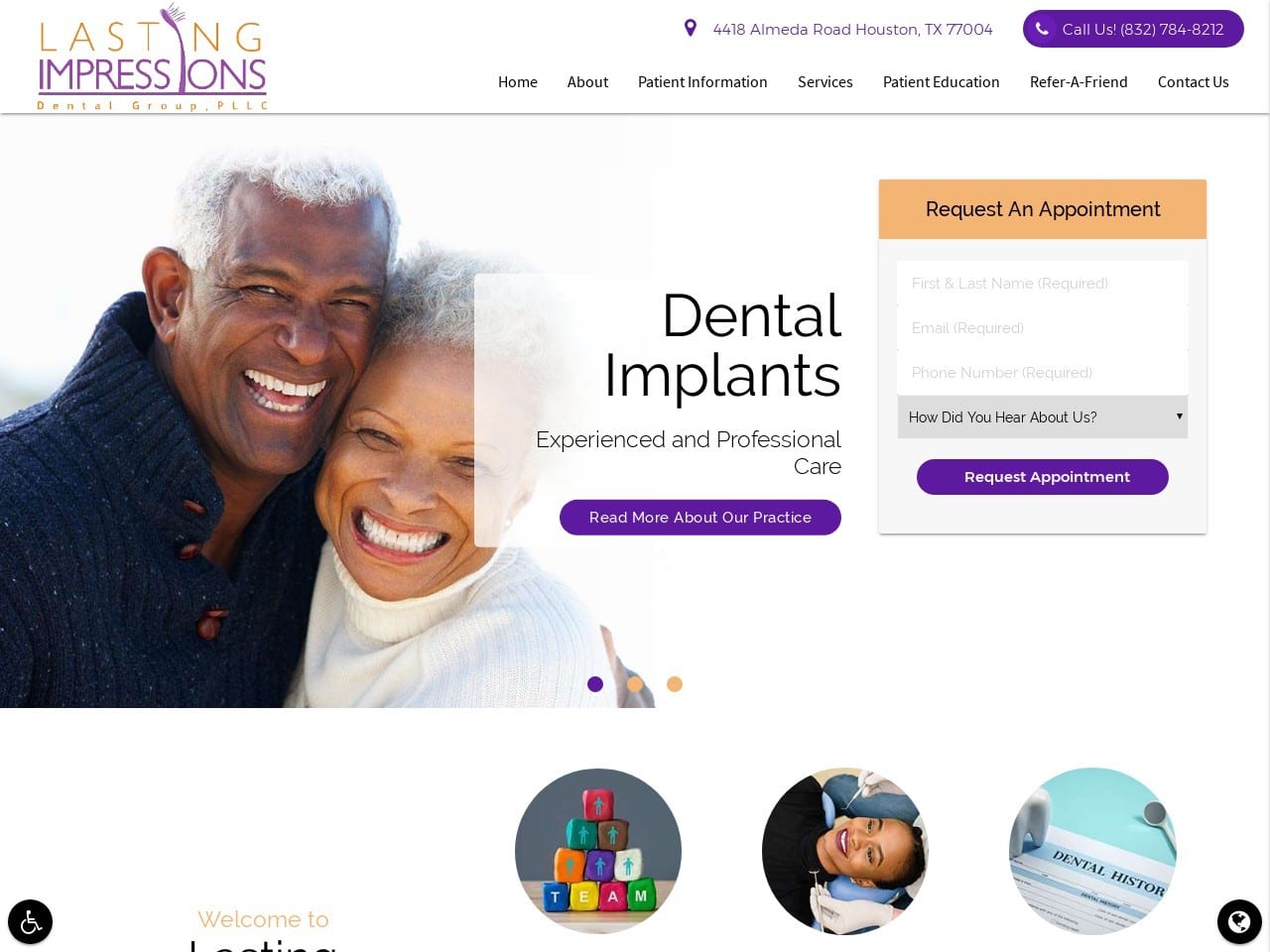 Lasting Impressions Dental Group Website Screenshot from lastingimpressionsdentalgroup.com