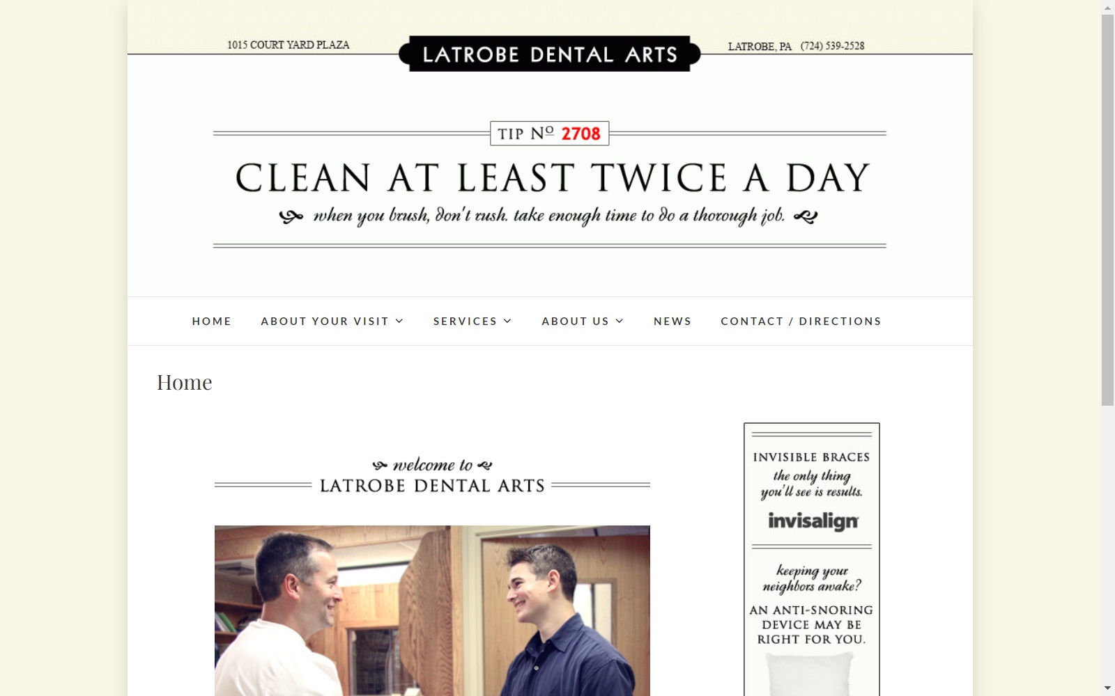 latrobedentalarts.com screenshot