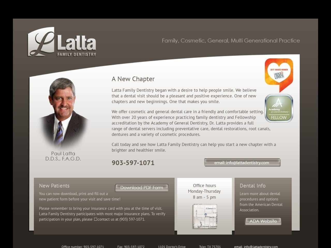 Latta Family Dentistry Website Screenshot from lattadentistry.com