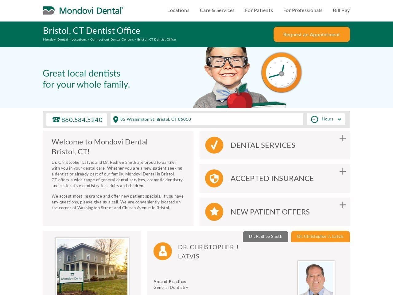 Latvis Family Dentistry Website Screenshot from latvisfamilydentist.com