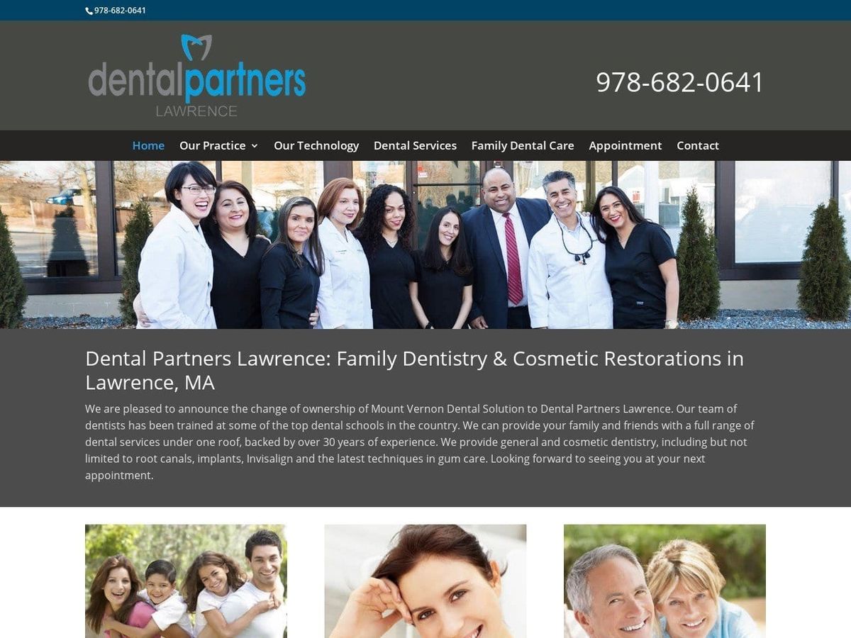 Mount Vernon Dental Solutions / Dr. Mikhail Gomer Website Screenshot from lawrencedentalpractice.com