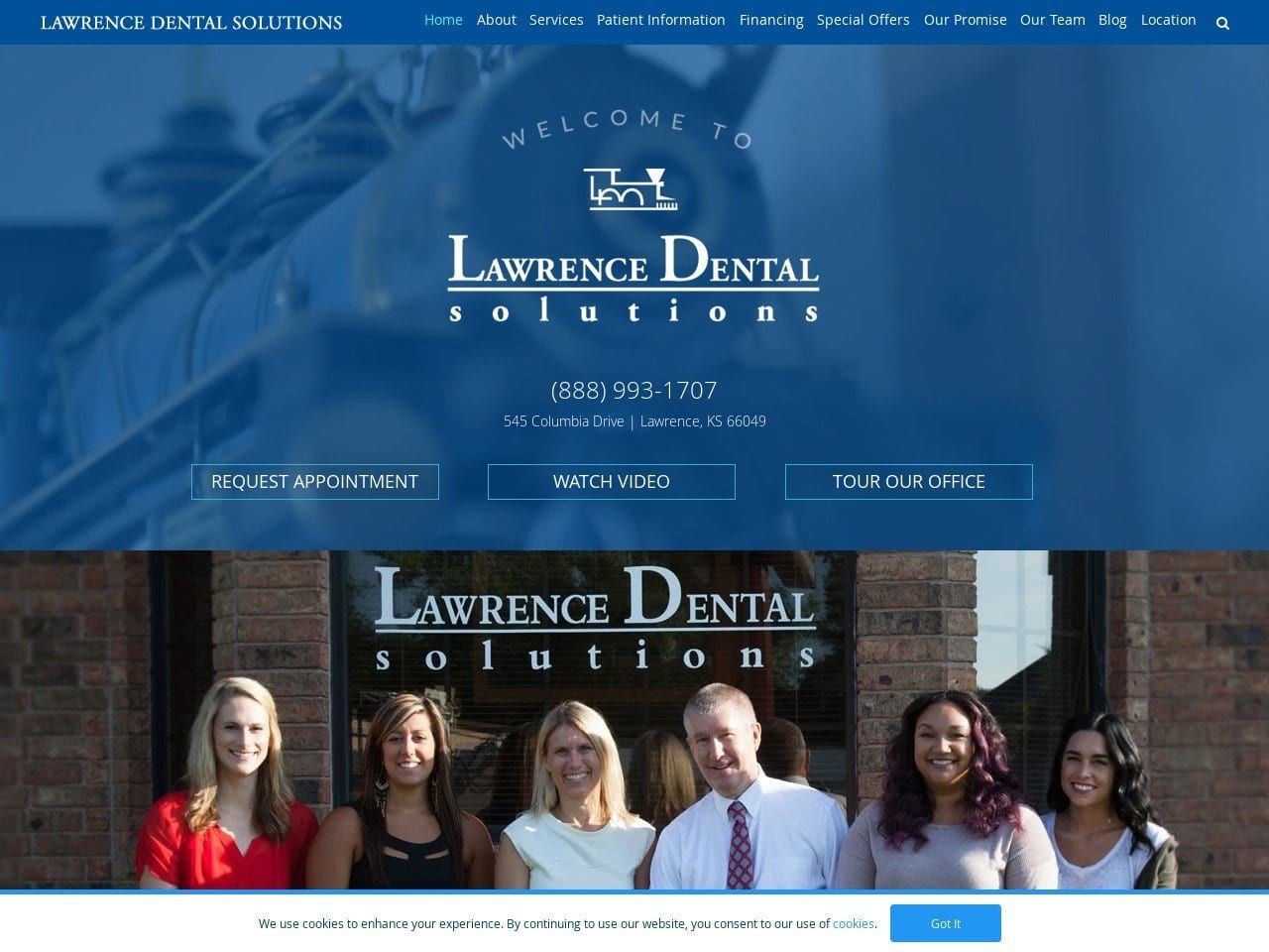 Lawrence Dental Solutions Website Screenshot from lawrencedentalsolutions.com