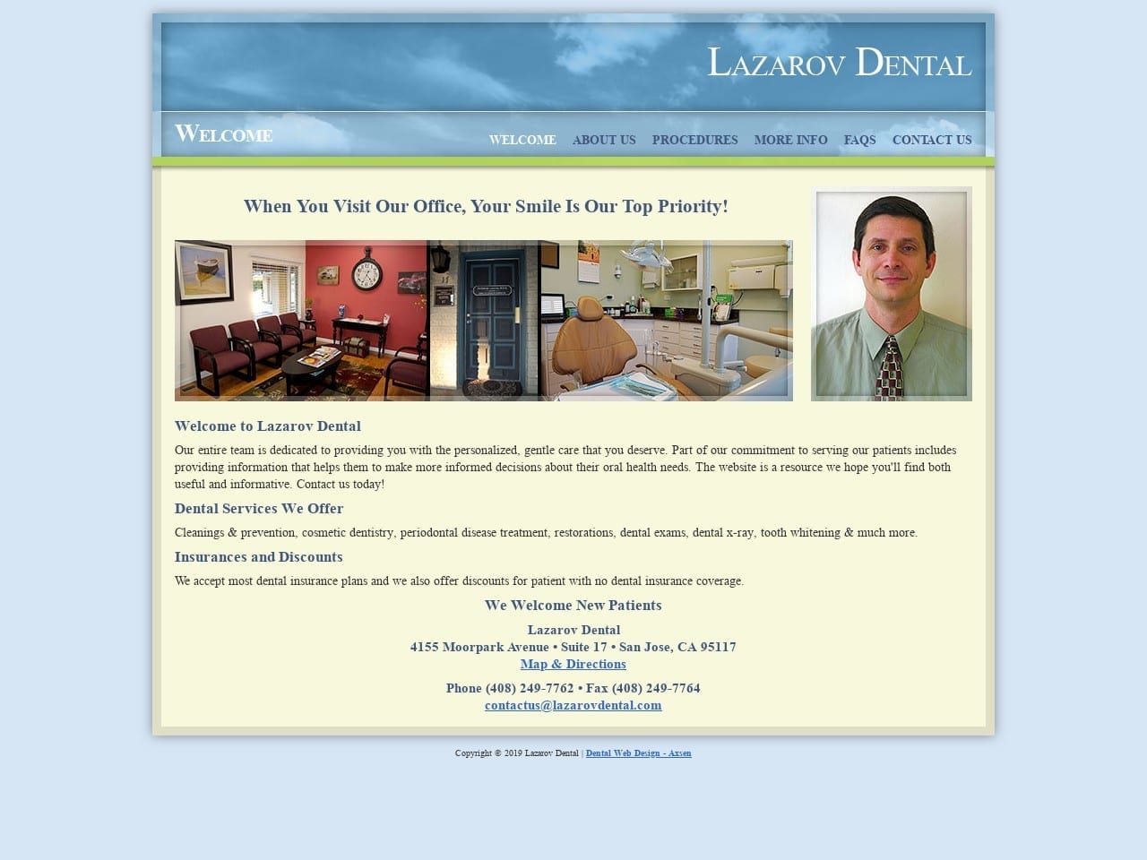 Dr. Ventsislav Lazarov DDS Website Screenshot from lazarovdental.com