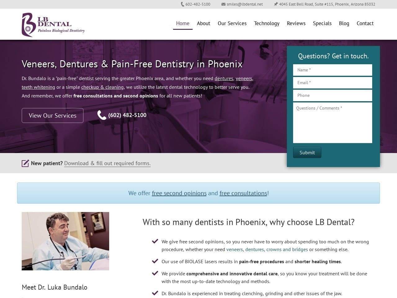 LB Dental Website Screenshot from lbdental.net