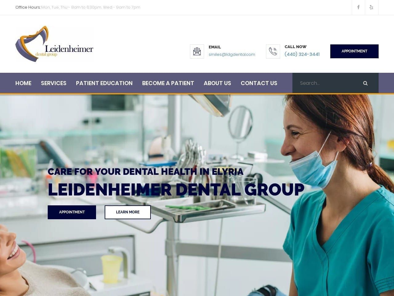 Leidenheimer Dental Group Website Screenshot from ldgdental.com