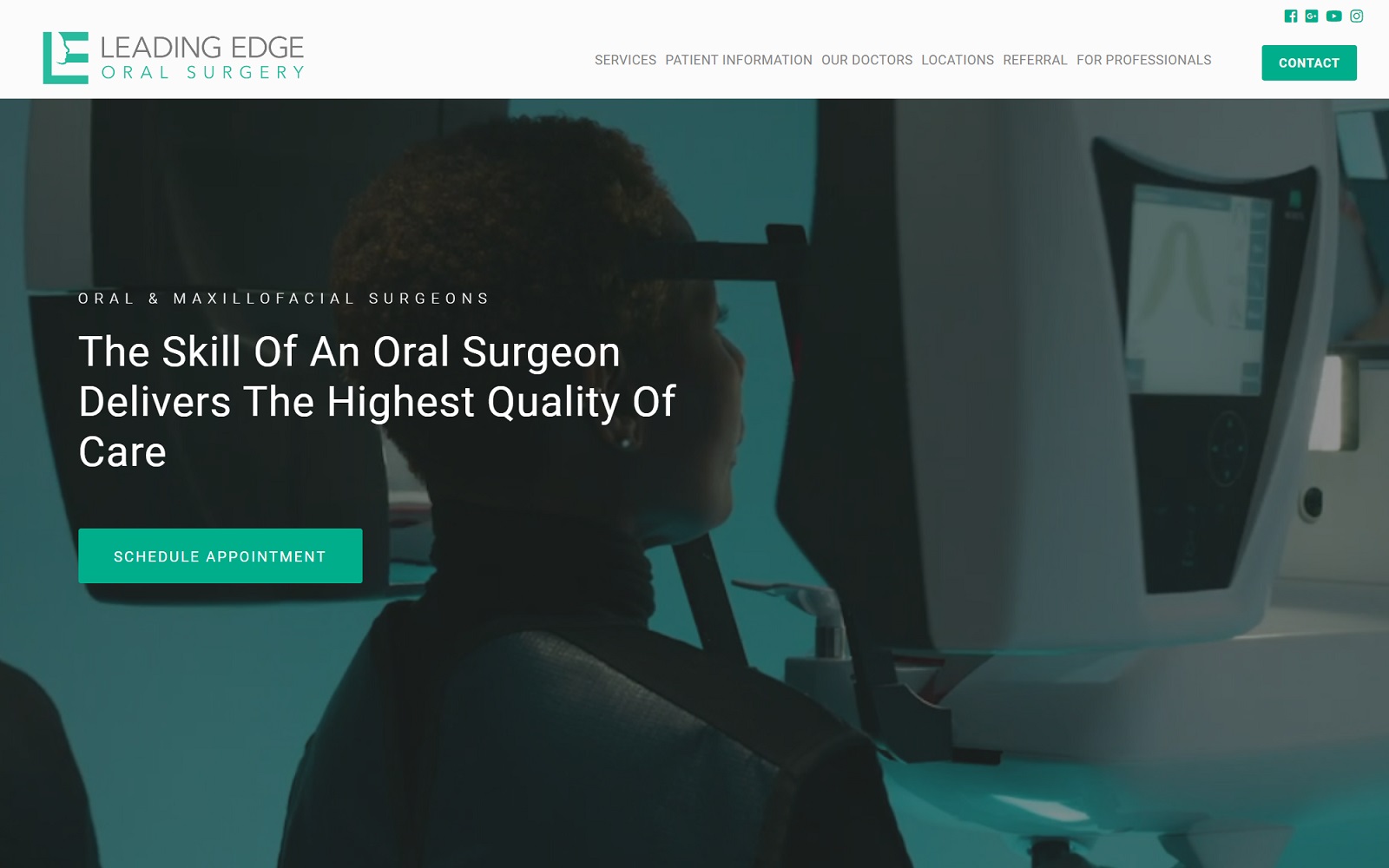 leadingedgeoralsurgery.com screenshot