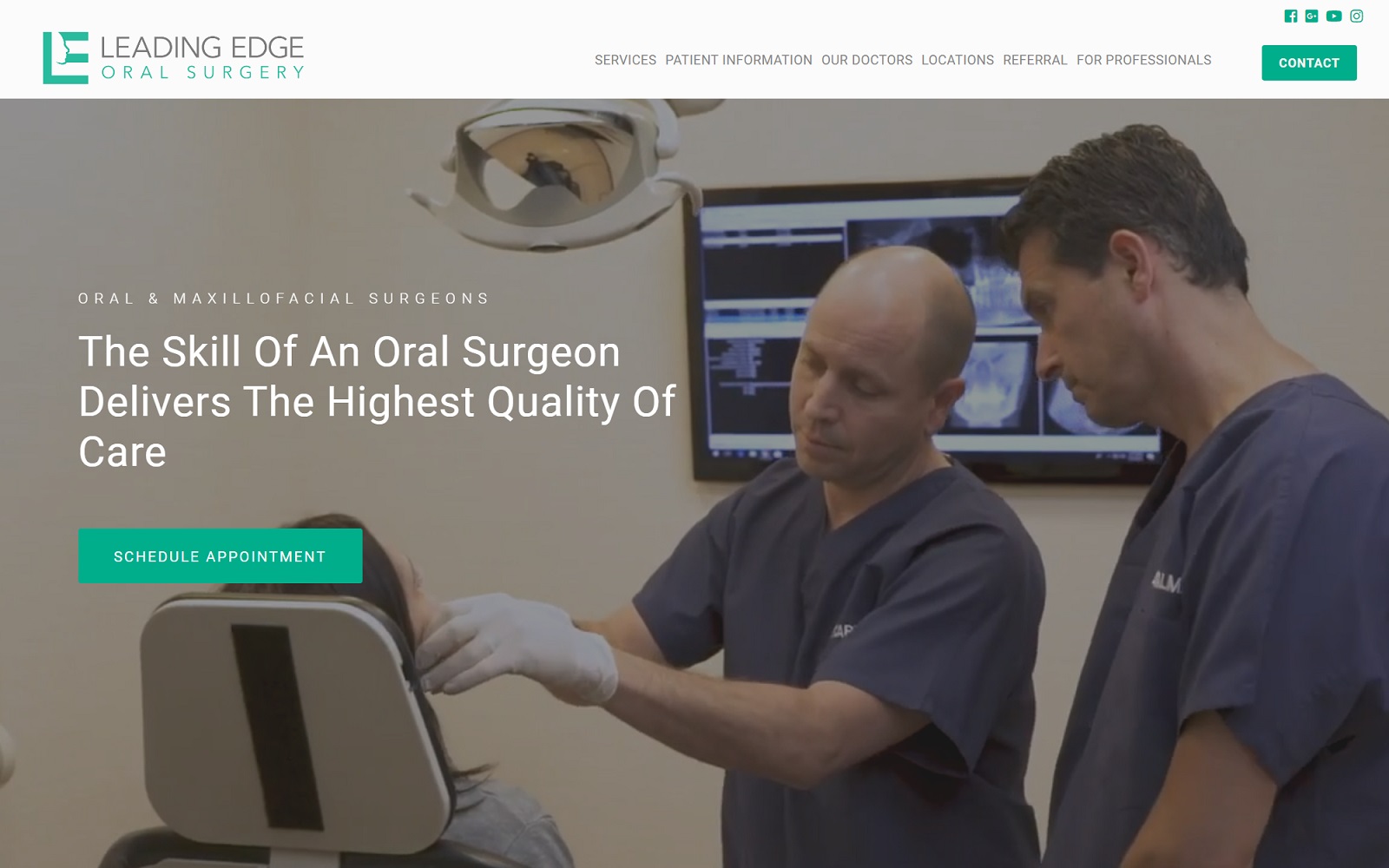 leadingedgeoralsurgery.com screenshot