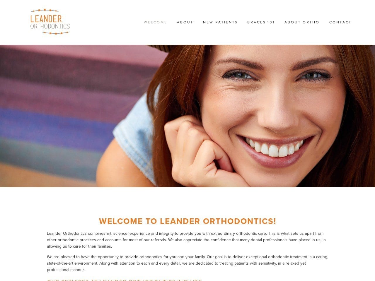 Leander Orthodontics Website Screenshot from leanderorthodontics.com