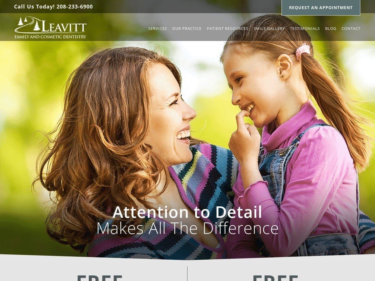 Leavitt Dentistry Website Screenshot from leavittdentistry.com