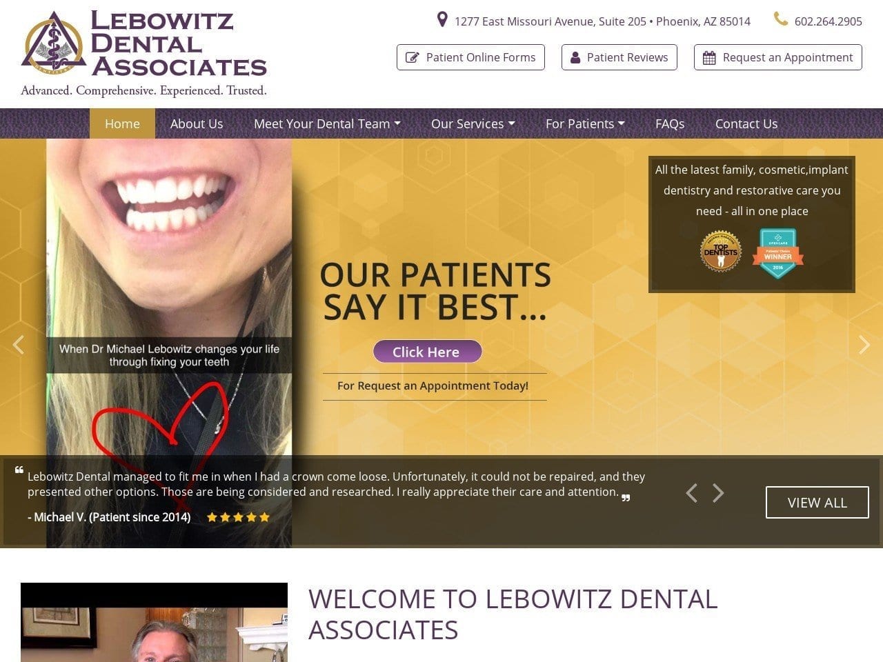 Lebowitz Dental Associates Website Screenshot from lebowitzdental.com