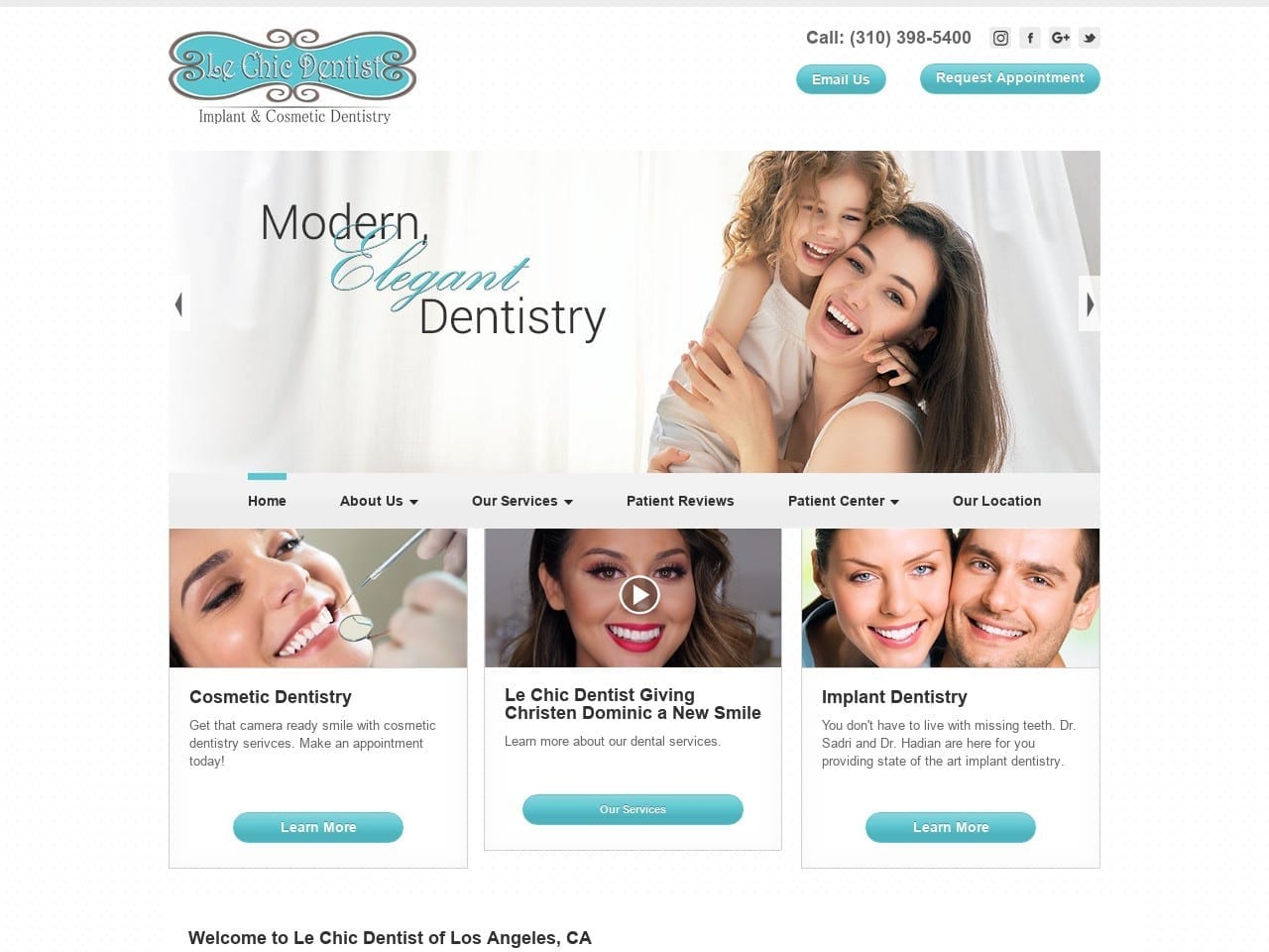 Le Chic Dentist Website Screenshot from lechicdentist.com