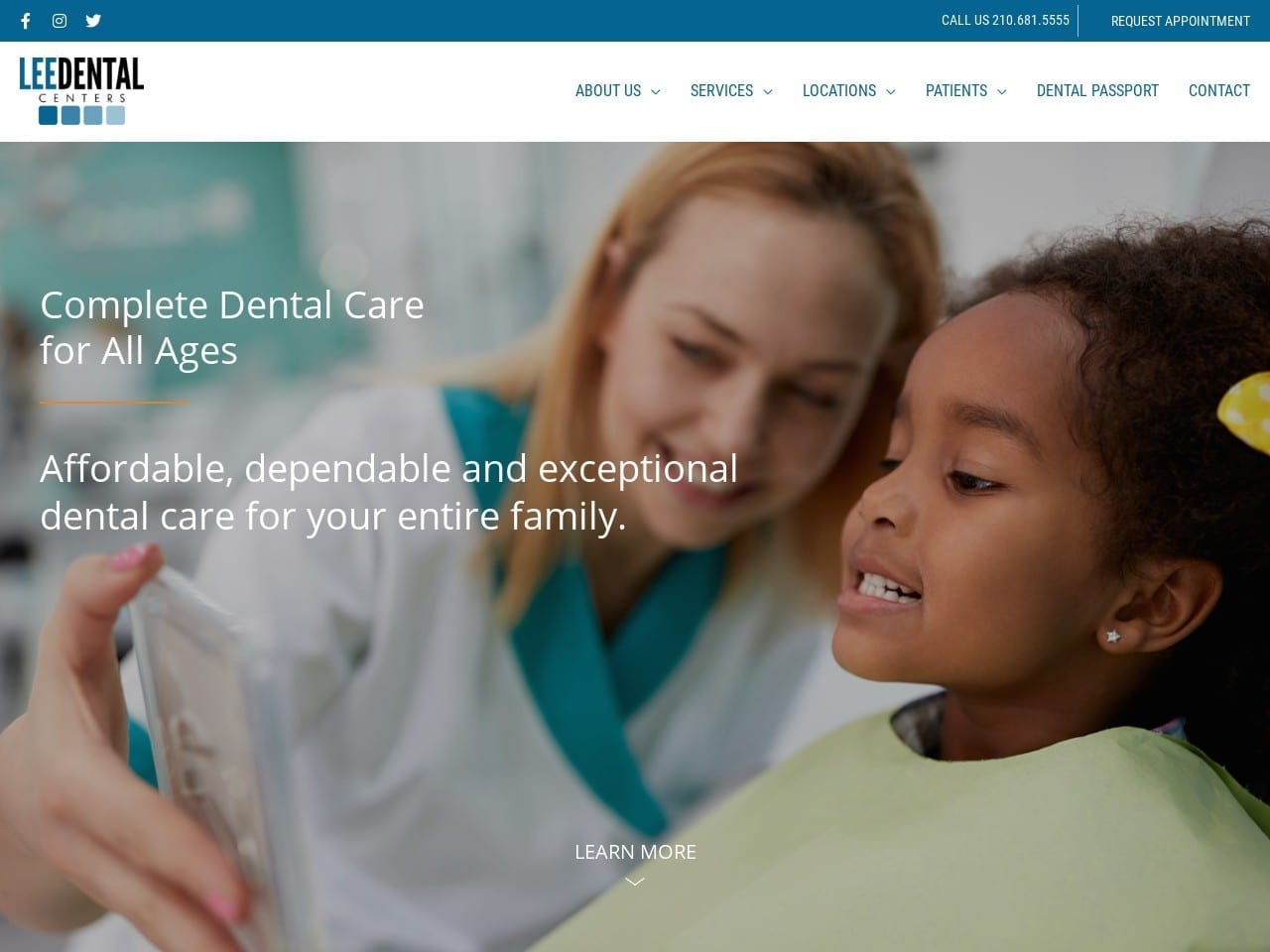 Lee Dental Centers Website Screenshot from leedentalcenters.com