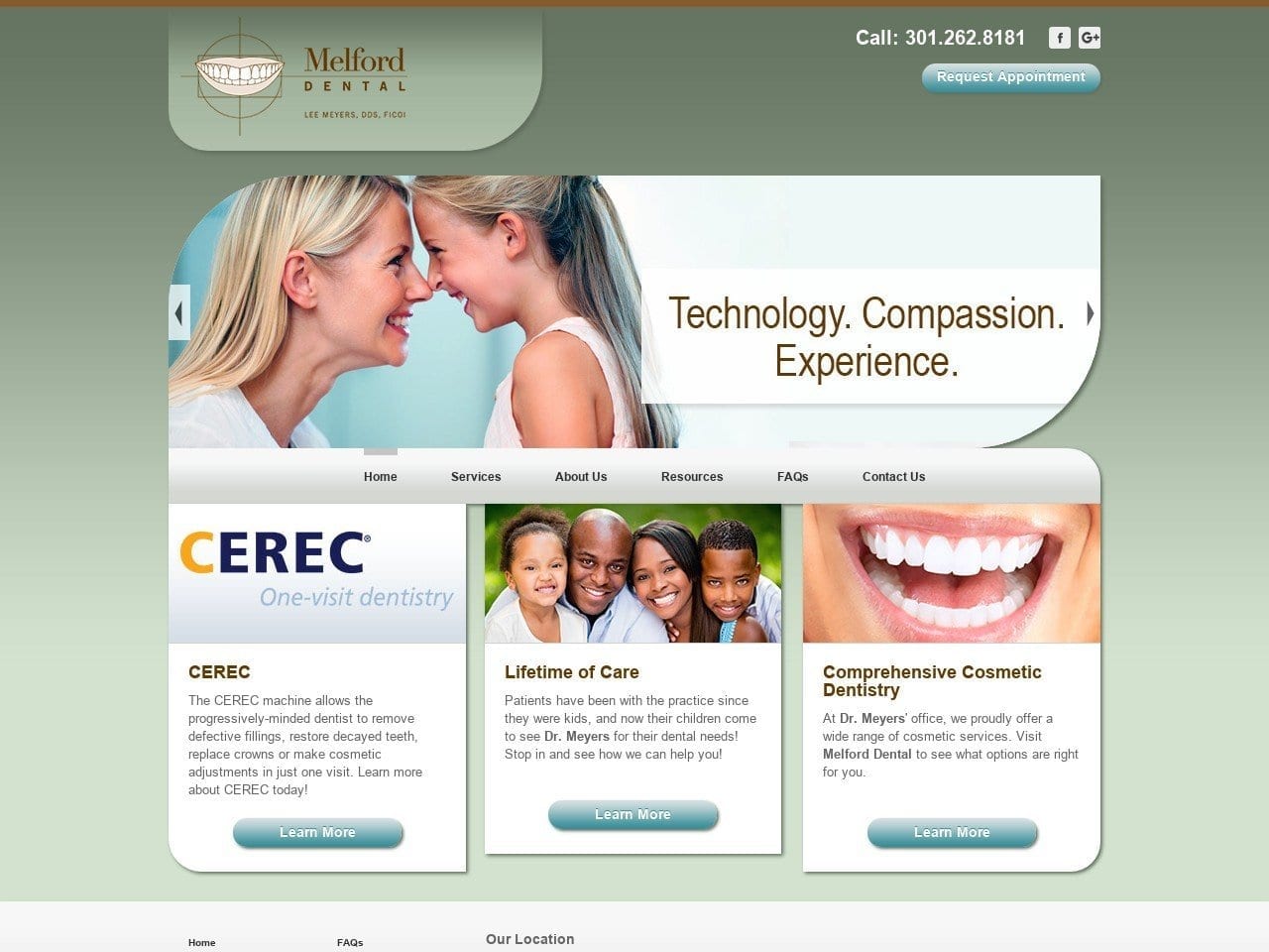 Dentistry at The Science and Technology Center Website Screenshot from leemeyersdds.com