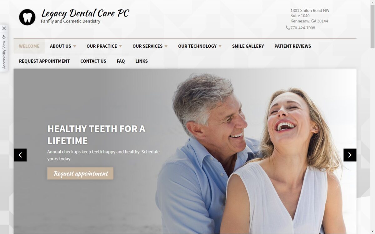 legacydentalcare.net screenshot