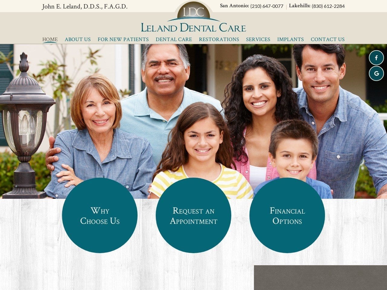 Leland Dental Care Website Screenshot from lelanddentalcare.com