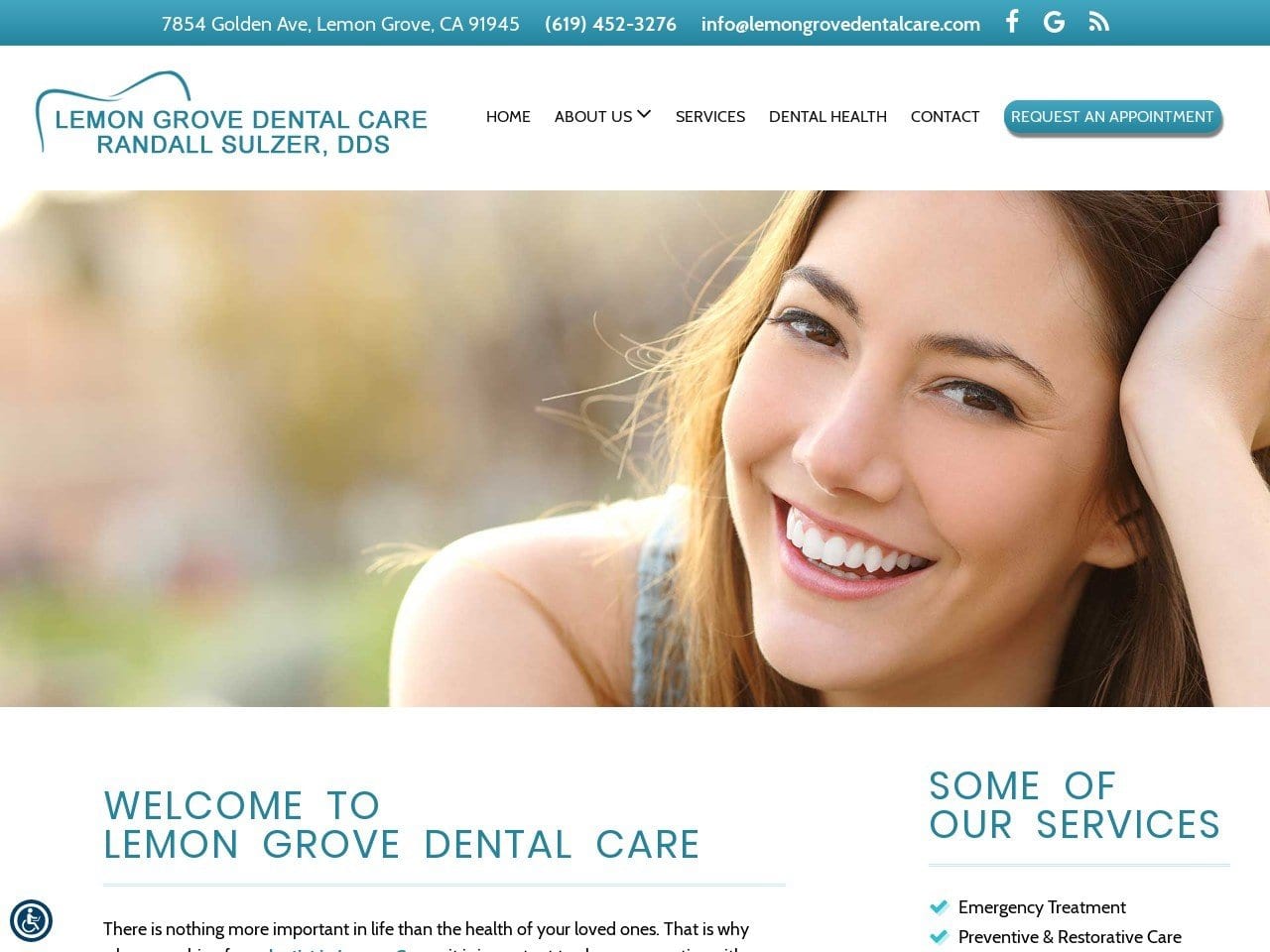 Dr. Randall J. Sulzer Dds Website Screenshot from lemongrovedentalcare.com