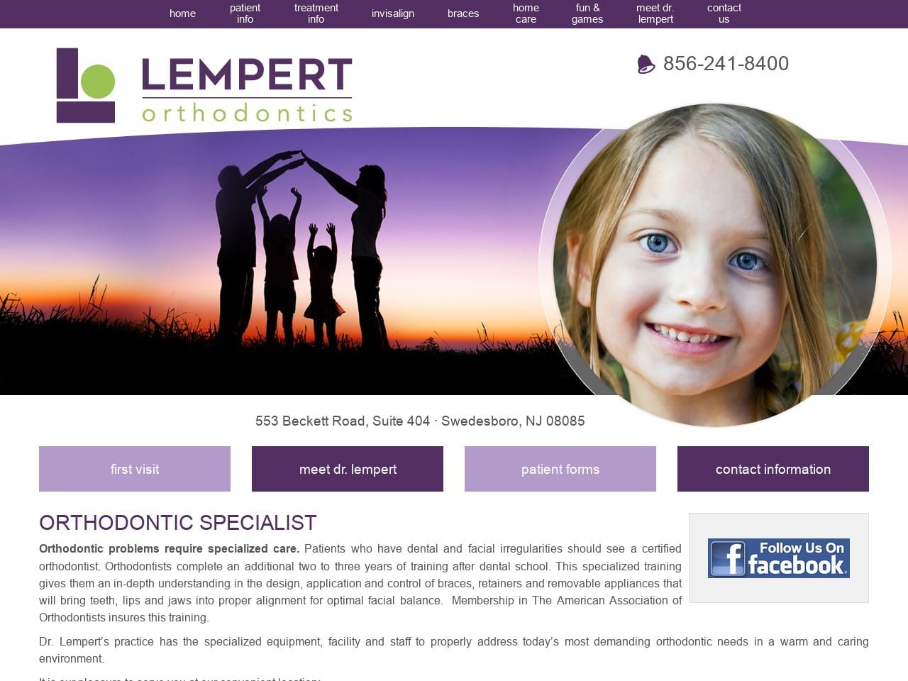 Lempert Smile Website Screenshot from lempertsmile.com