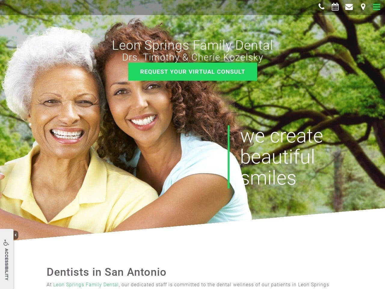 Leon Springs Family Dental Website Screenshot from leonspringsfamilydental.com