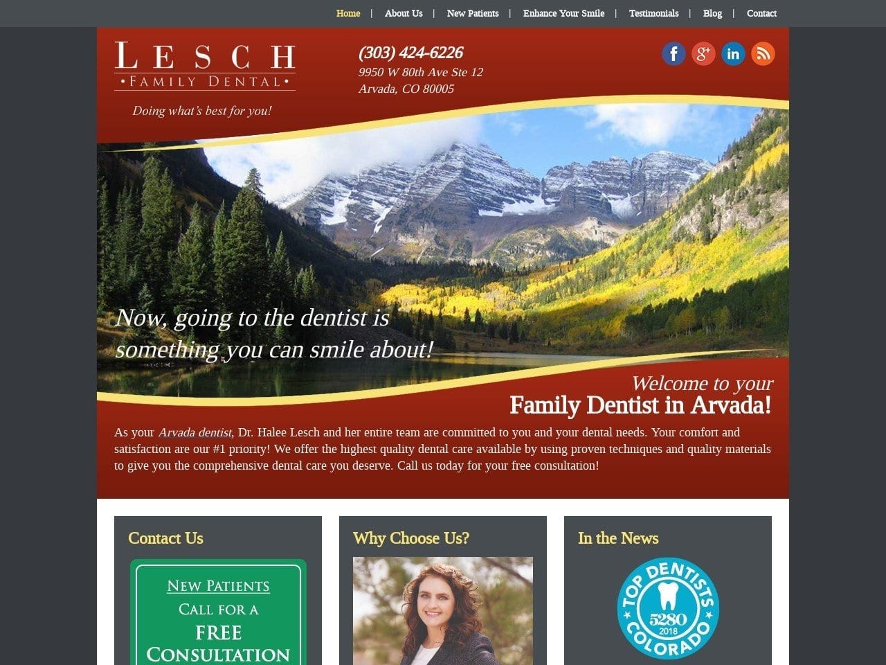 Lesch Family Dental Website Screenshot from leschfamilydental.com