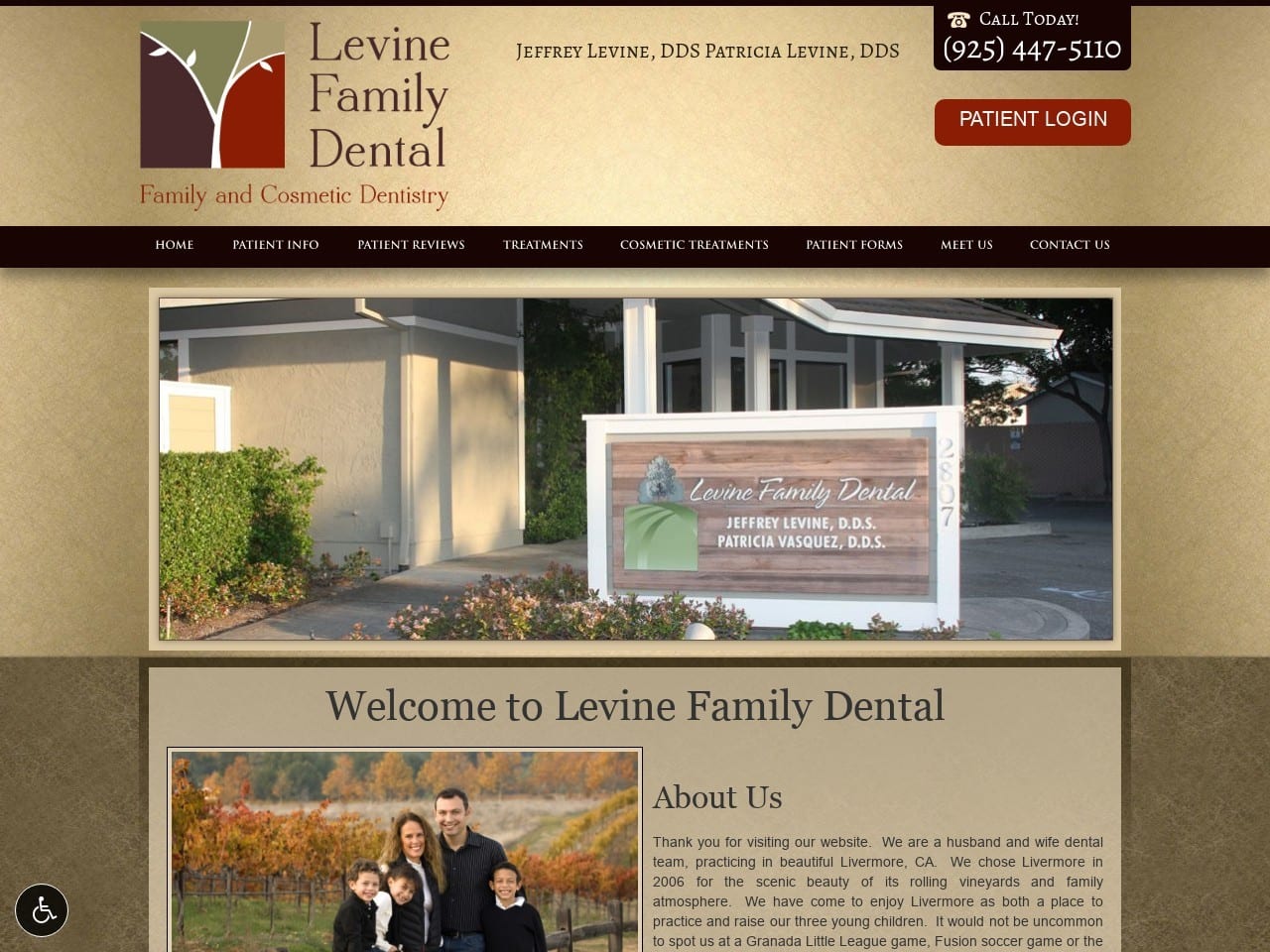 Jeffrey Levine D.D.S./Patricia Vasquez D.D. Website Screenshot from levinefamilydental.com