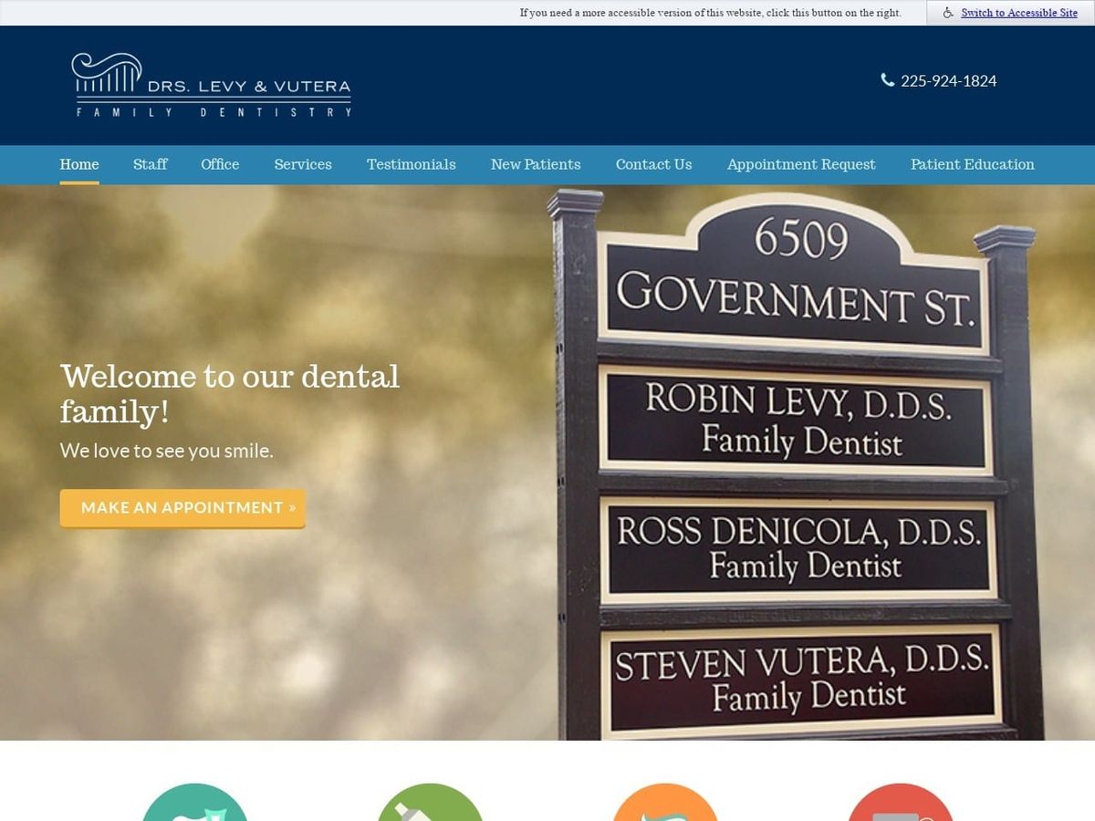 Levy Website Screenshot from levyfamilydentistry.com