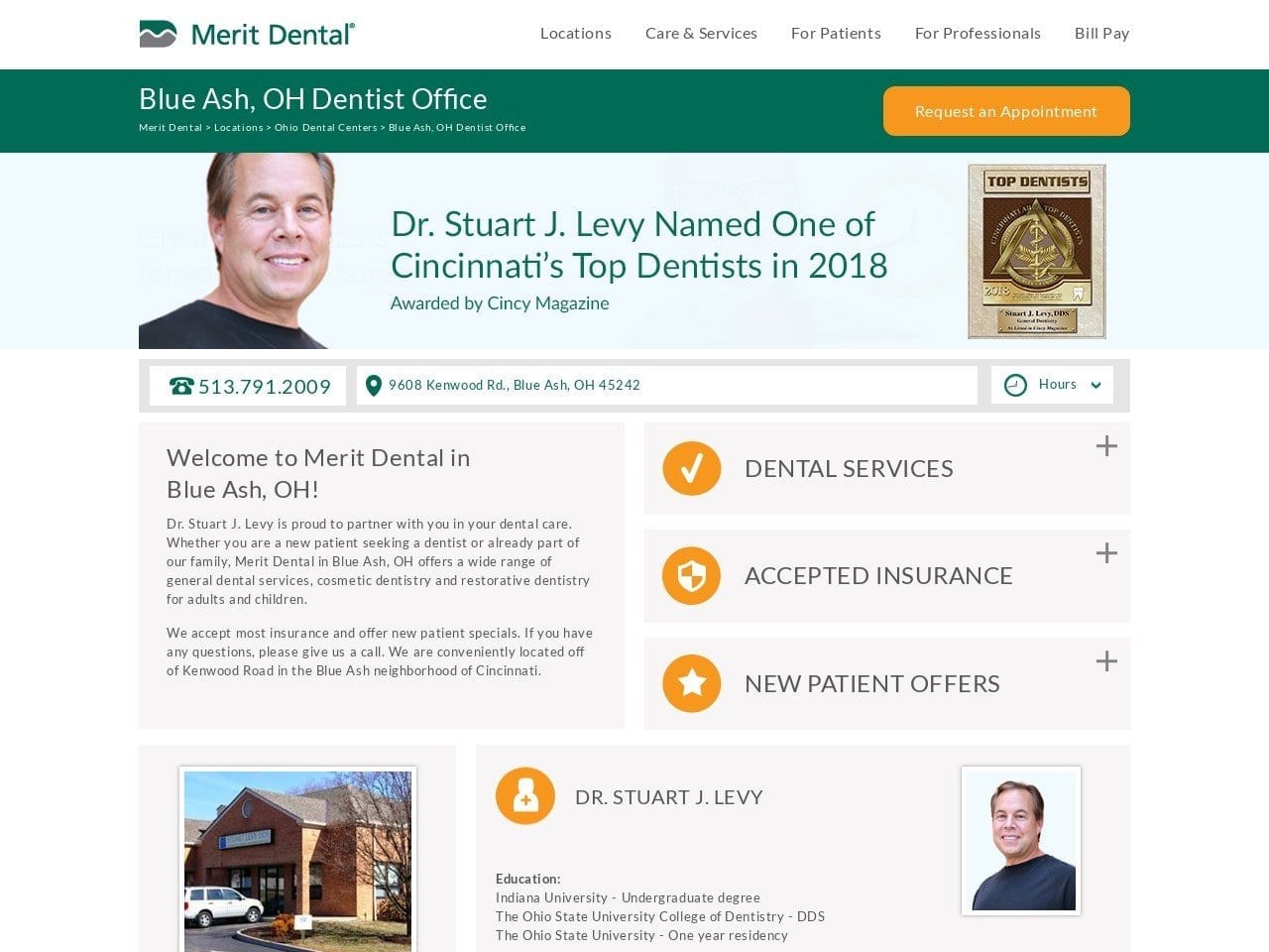 Stuart Levy DDS Website Screenshot from levysmiles.com