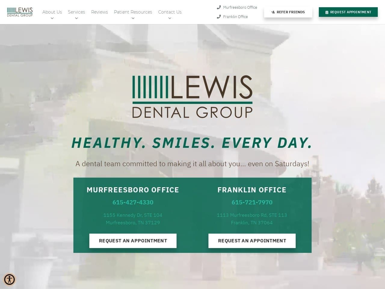 Lewis Dental Group Website Screenshot from lewisdentalgroup.com