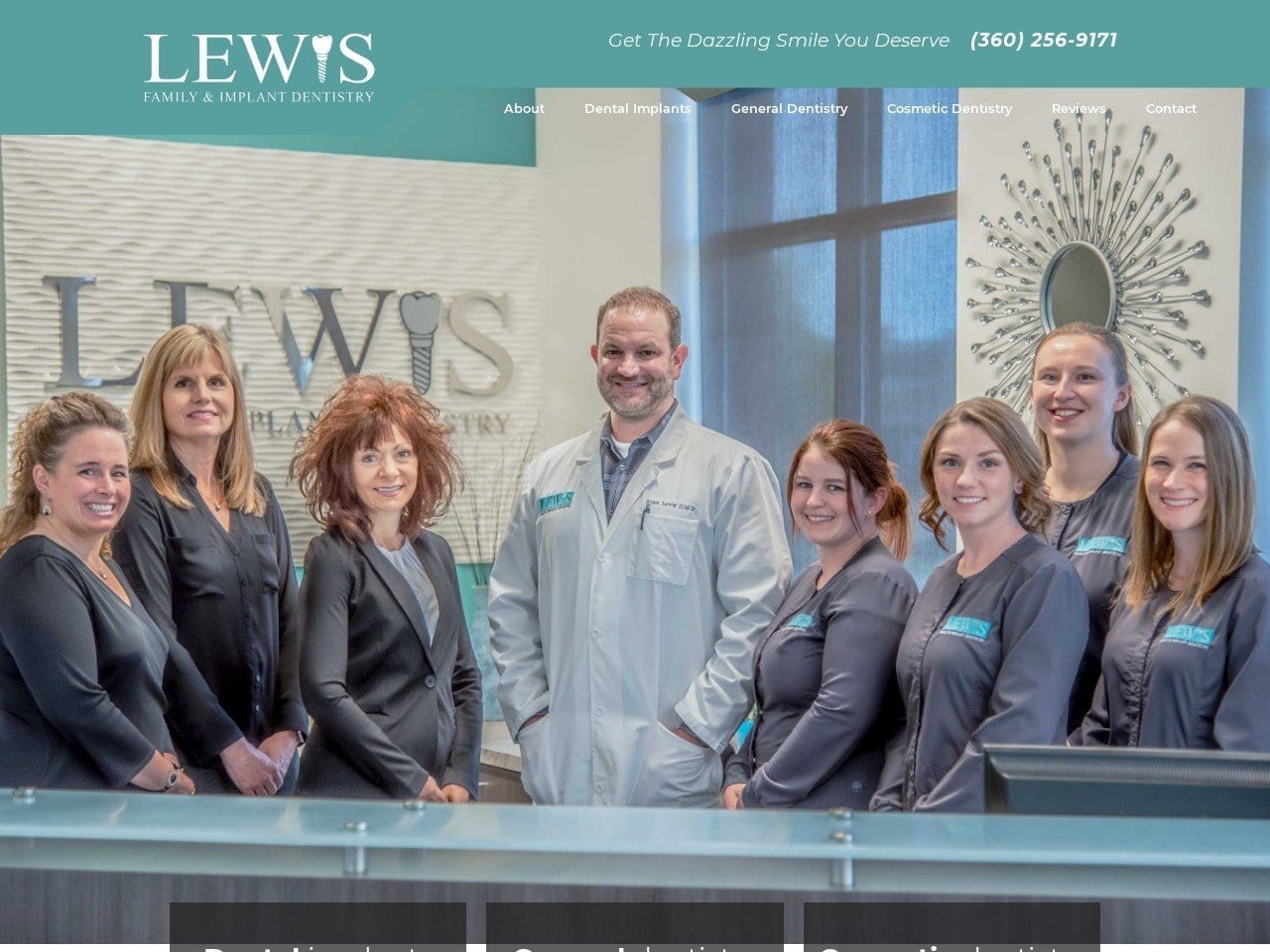 Lewis Family Dentist Website Screenshot from lewisdentistry.com