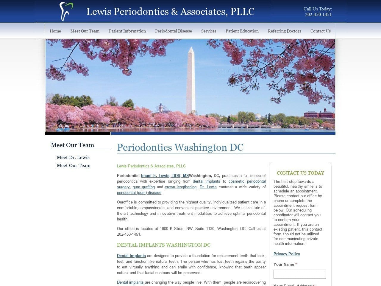 Lewis Periodontics Dentist Website Screenshot from lewisperiodontics.com