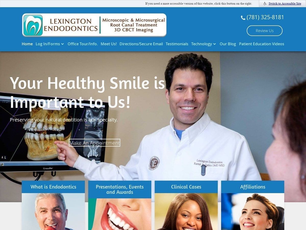 Lexington Endodontics Website Screenshot from lexingtonendo.com