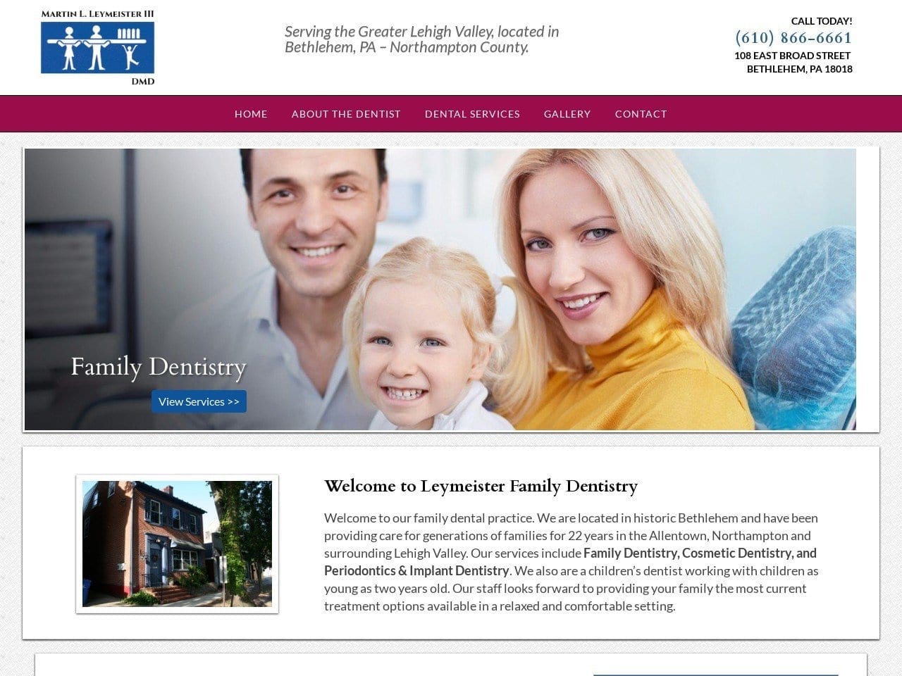 Dr. Leymeister Dentist Website Screenshot from leymeister.com