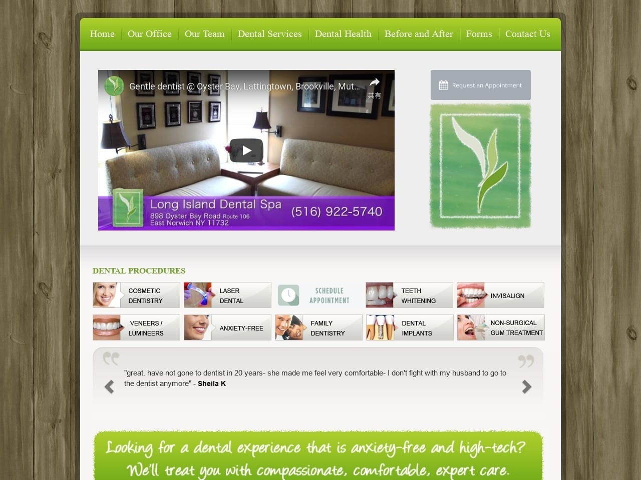 Long Island Dental Spa Website Screenshot from lidentalspa.com