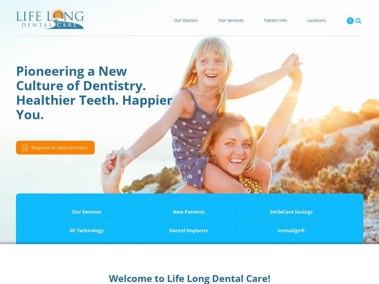 Life Long Dental Care Website Screenshot from lifelongdentalcarect.com