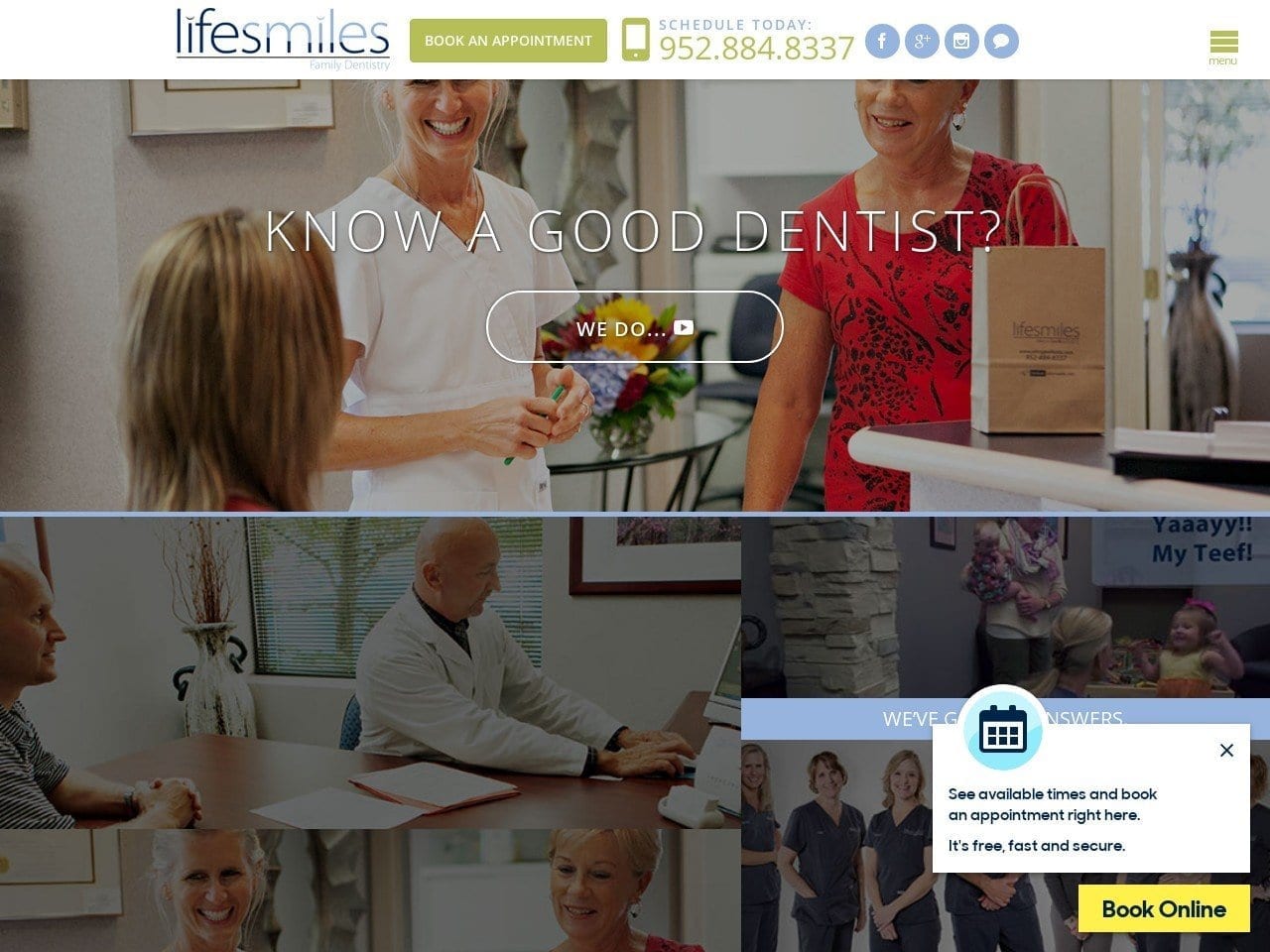 Lifesmiles Family Dentist Website Screenshot from lifesmilesfamilydentistry.com