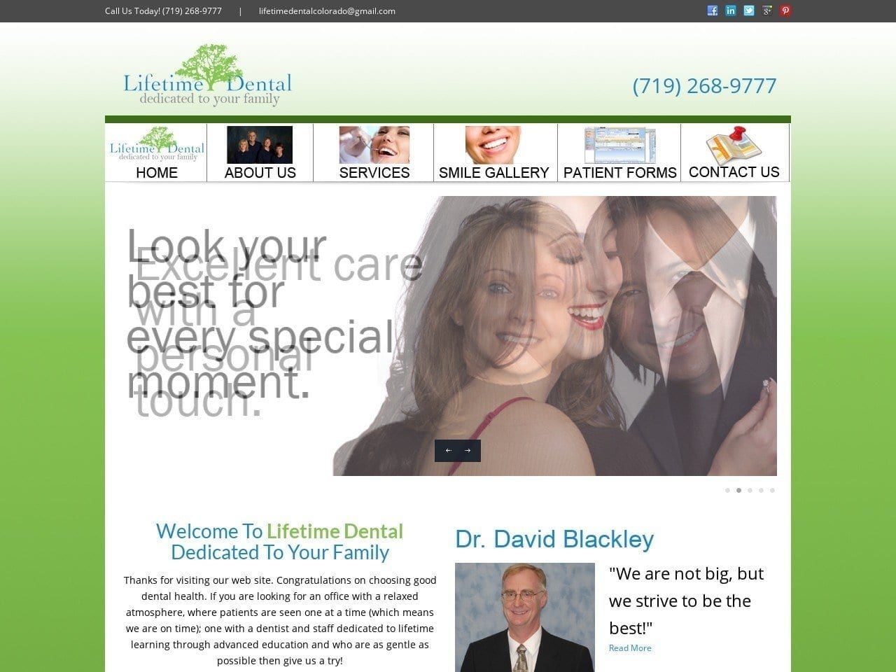 Lifetime Dental Colorado Website Screenshot from lifetimedentalcolorado.com