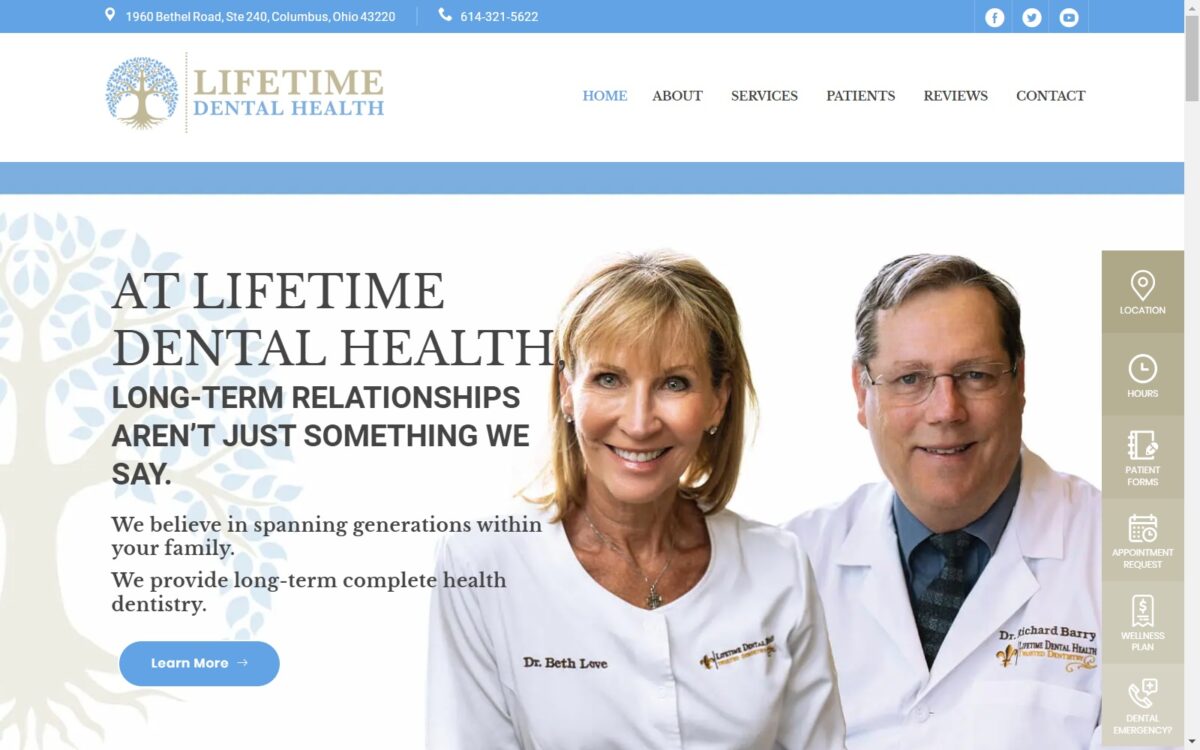 lifetimedentalcolumbus.com screenshot