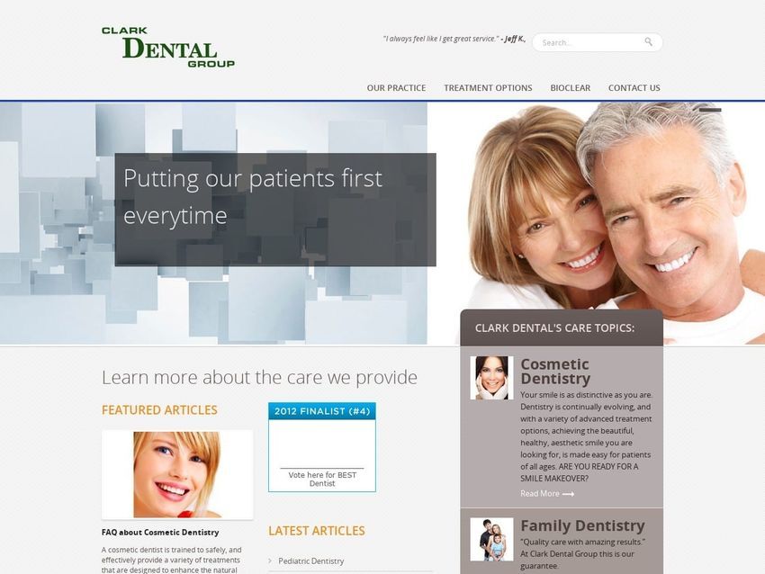 Lifetime Dentist Website Screenshot from lifetimedentistry.biz