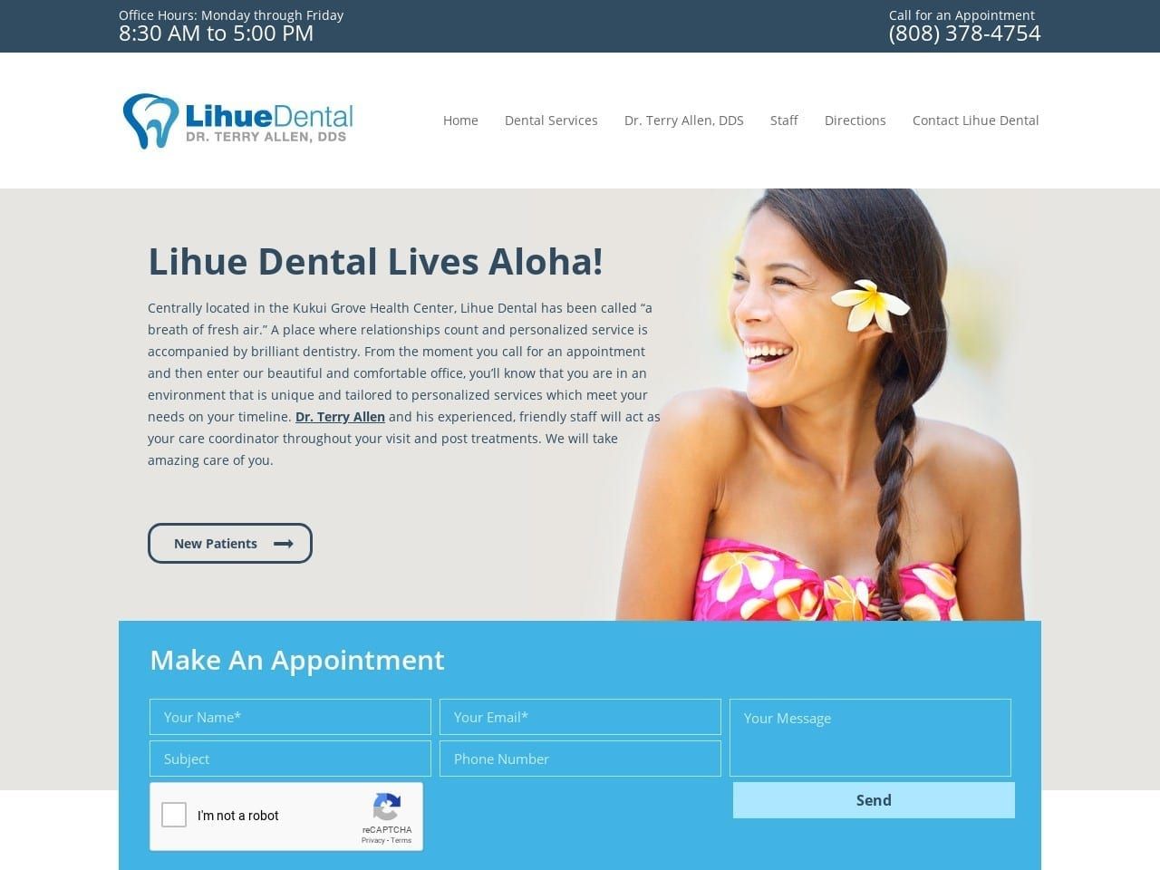 Lihue Dental Website Screenshot from lihue.dental